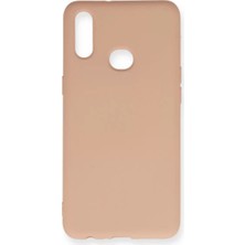 Newface Samsung Galaxy A10S Kılıf Nano Içi Kadife Silikon - Pudra