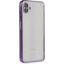 Newface Samsung Galaxy A04 Kılıf Razer Lensli Silikon - Mor