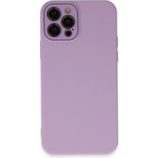 Newface Apple iPhone 12 Pro Max Kılıf Lansman Glass Kapak - Lila