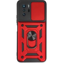 Newface Xiaomi Poco X3 Gt Kılıf Pars Lens Yüzüklü Silikon - Kırmızı