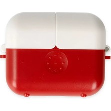 Newface Apple Airpods 3 (3.nesil) Basmalı Kılıf - Kırmızı-Beyaz