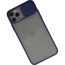 Newface Apple iPhone 11 Pro Kılıf Palm Buzlu Kamera Sürgülü Silikon - Lacivert