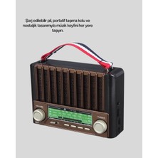 Solar Panel Şarjlı Taşınabilir Radyo Bluetooth Hoparlör Müzik Kutusu