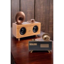 Bluetooth Hoparlör Ahşap Klasik Retro Gramofon Bluetooth Müzik Kutusu
