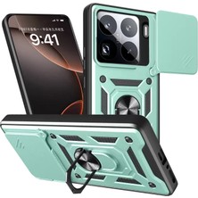 Newface Xiaomi Mi 15 Pro Kılıf Pars Lens Yüzüklü Silikon - Yeşil
