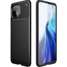Newface Xiaomi Mi 11 Lite Kılıf Auto Focus Karbon Kapak - Siyah