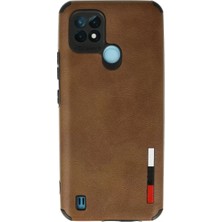 Newface Realme C21 Kılıf Loop Deri Silikon - Kahverengi