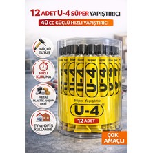 12 Adet U-4 Süper Yapıştırıcı 40 cc Güçlü Hızlı Yapıştırıcı Çok Amaçlı Metal Plastik Ahşap Deri Yapıştırıcı Şeffaf Kutulu