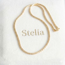 Stelia Kolye - Yassı Model Italyan Zincir Kadın Kolye - 60 cm