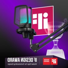Cekar Store Pc Ps5 Için USB Oyun Mikrofonu Seti, Rgb ile Bilgisayar Kondenser Mikrofon, Hızlı Sessiz, Kazanç Kontrolü, Boom Kol Standı, Şok Dağı, Discord Podcast'leri Youtube Için Pop Filtresi
