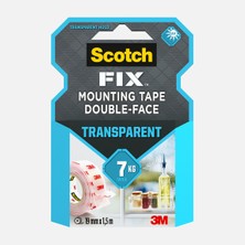 RULORULO Scotch Fıx Şeffaf Çift Taraflı Montaj Bandı 19MM*5MT - Süper Güçlü Yapıştırıcı