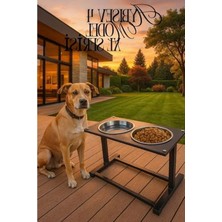 Cekar Store Reyo Ok-Ay Store Aybisev 4 Xl Boy Büyük Irk Köpekler Için Yükseltilebilir Metal Mama Su Kabı Standı Siyah