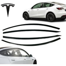 Tesla Model Y 2019-2023 Uyumlu Ithal Cam Rüzgarlığı 4&AMP;#39LÜ
