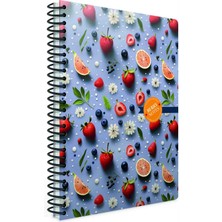 Gıpta Berry Notes Spiralli Sert Kapak 17X24 120YP. Kareli Defter Lastikli