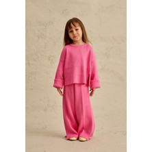 Fahhar Kids Ipek Dokulu Triko Takım Pembe