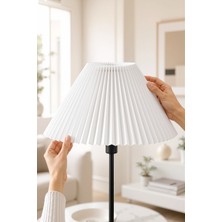 Kırma Lambader Başlığı Pileli Umbrella Kumaş Başlık Çap 36 cm LAM11