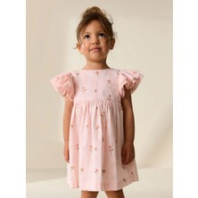 Miniko Kids Kız Çocuk Kol Detaylı Yazlık Desenli Elbise
