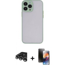 Pileli Store Pilelistore™ iPhone 15 Pro Max Kılıf Ahenk Çizgi Serisi - Siyah 3D Antistatik Mat Seramik Nano Ekran Koruyucu + Raze Metal Kamera Lens - Gs
