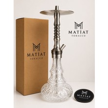 Matiat Tobacco Klasik Metal Nargile Takımı Kristal Cam Şişe Premium Çelik Gövde