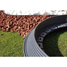 Cekar Store Çim Ayırıcı 25 Metre Siyah Esnek Plastik Çimen Sınırlayıcı Bordür Taş Toprak Ayırıcı