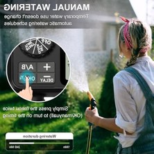 Cekar Store Sulama Bilgisayarı, 2 Bağımsız Kontrollü Çıkışlı, Yağmur Gecikmeli Sulama Saati, Otomatik ve Manuel Mod, Büyük Ekran, LCD Ekran, Su Zamanlayıcı, Bahçe, Çim Için