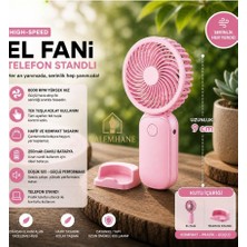 Kalemhane Mini El Fanı- 3 Kademeli Turbo Güç Pembe