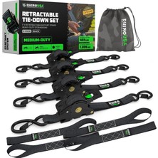 Rhino Usa Geri Çekilebilir Cırcırlı Bağlama Kayışları 4'lü 540KG 2.5mm x 3m