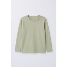 Perendi %100 Pamuklu Kız ve Erkek Unisex Uzun Kollu Basic Tshirt