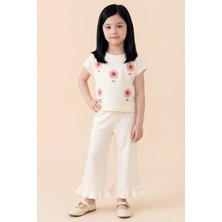 Modanino Kız Çocuk Çiçek Nakışlı Alt-Üst Takım 3-10 Yaş 12651OZ