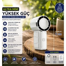 Kalemhane Ultra Mini Ultra Güç El Fanı- 5 Kademeli  Beyaz