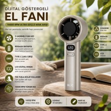 Kalemhane Ultra Güç El Fanı- 5 Kademeli  Gri