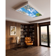 Gökyüzü Panel 60X120 106W, Sıva Üstü, Güçlü LED Aydınlatma, Ağaçlar Gökyüzü, Tavan Armatürü