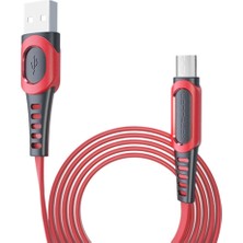 AyrStore Buğz DC01 Süper Hızlı Micro USB Kablo 1m 2.4A - Kırmızı