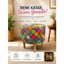 Diday Çini Puf F Puf Koltuk Puff Dekoratif Şık Fonksiyonel Tabure Moderndesenli Silindir Dijital Baskılı Renkli Bench Dekoratif Bohem Doğal Gürgen Ayaklı Çok Amaçlı Bahçe Ev Balkon