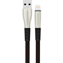 Senka S89 Metal Uçlu Lightning Kablo Iphone Uyumlu 1m 2.4A - Siyah