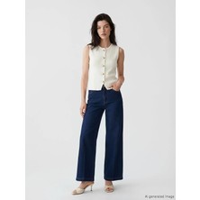 LC Waikiki Lcw Comfort Indigo Wideleg Fit Kadın Jean Pantolon