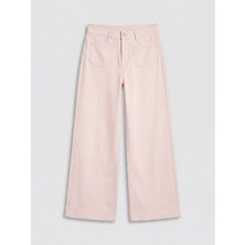 LC Waikiki Lcw Jeans Pembe Yüksek Bel Wideleg Kadın Jean Pantolon