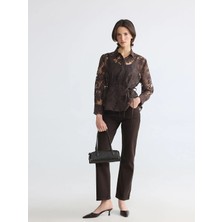 LC Waikiki Lcwaıkıkı Classic Kahverengi Straight Fit Kadın Jean Pantolon