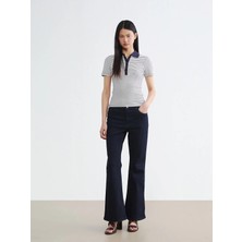 LC Waikiki Lcw Jeans Siyah Yüksek Bel Flare Kadın Jean Pantolon