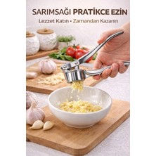 EUROLUXE Sarımsak Ezici Paslanmaz Çelik Pense Tipi Pratik Güçlü Ezme Kolay Temizlenir Mutfak Aparatı