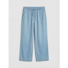 LC Waikiki Lcwaıkıkı Classic Bej Beli Lastikli Wideleg Kadın Jean Pantolon