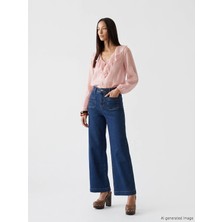 LC Waikiki Lcwaıkıkı Classic Indigo Wideleg Kadın Jean Pantolon