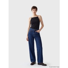 LC Waikiki Soulife Lacivert Wideleg Kadın Jean Pantolon