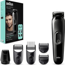 Braun Series 3 Hepsi Bir Arada Şekillendirme Seti, 6’sı 1 Erkek Bakım Kiti Saç, Sakal ve Bıyık 2 Yıl Garantili
