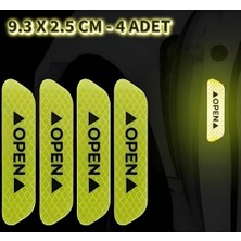 ALMITAL 4 Adet Reflektörlü Araç Kapı Açma Uyarıcı Etiket Seti Fosforlu Kapı Kenar Koruyucu Uyarı Sticker