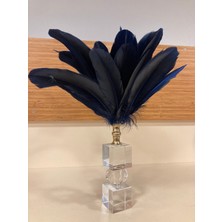 Plus Home Dekoratif Kristal Üstü Kartal Tüy Obje Renk Larcivert Yükseklik 32 cm