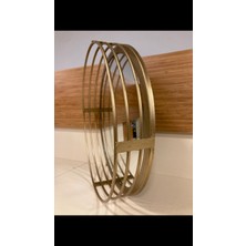 Plus Home Tepsi Yuvarlak Aynalı Pirinç Renk Mat Eskitme Çap 35X35 cm