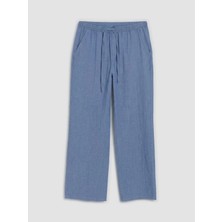 LC Waikiki Lcwaıkıkı Classic Indigo Beli Lastikli Wideleg Kadın Jean Pantolon