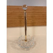 Plus Home Kağıt Havluluk Ayaklı Kristal Renk Altın Yükseklik 35 cm Çap 15 cm