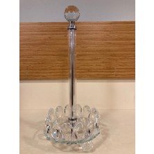 Kağıt Havluluk Ayaklı Kristal Renk Gümüş Yükseklik 35 cm Çap 15 cm